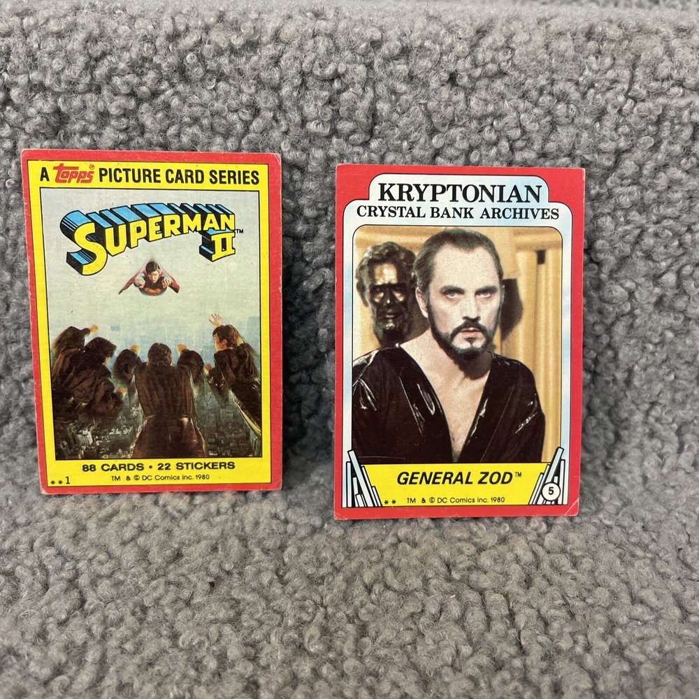 1980 TOPPS SUPERMAN II‎  TRADING CARDS -  Lot Of 2